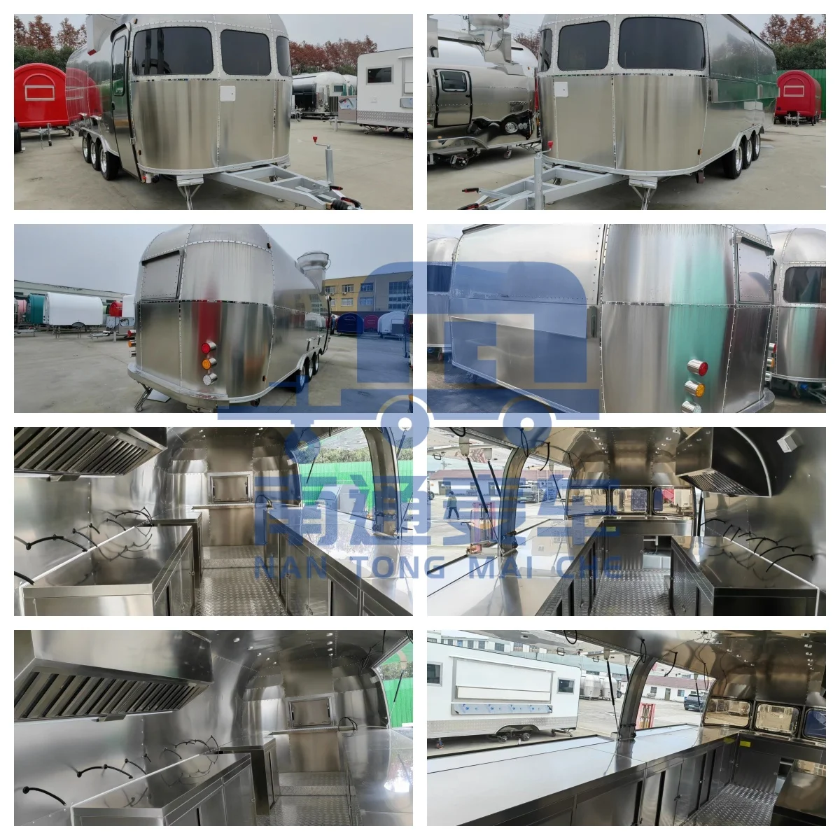 MAICHE Stainless Steel Mobile Food Truck Outdoor Street-Style Food Cart for Ice Cream Pizza Hot Dog Coffee supplier