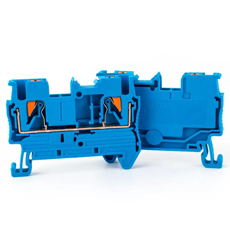 Клеммная колодка PT2.5, без винтов, с направляющей, серый, синий, оранжевый