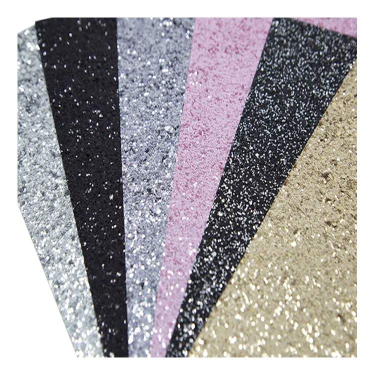 Multicolored glitter faux leather synthetic_leather_fabric for shoes