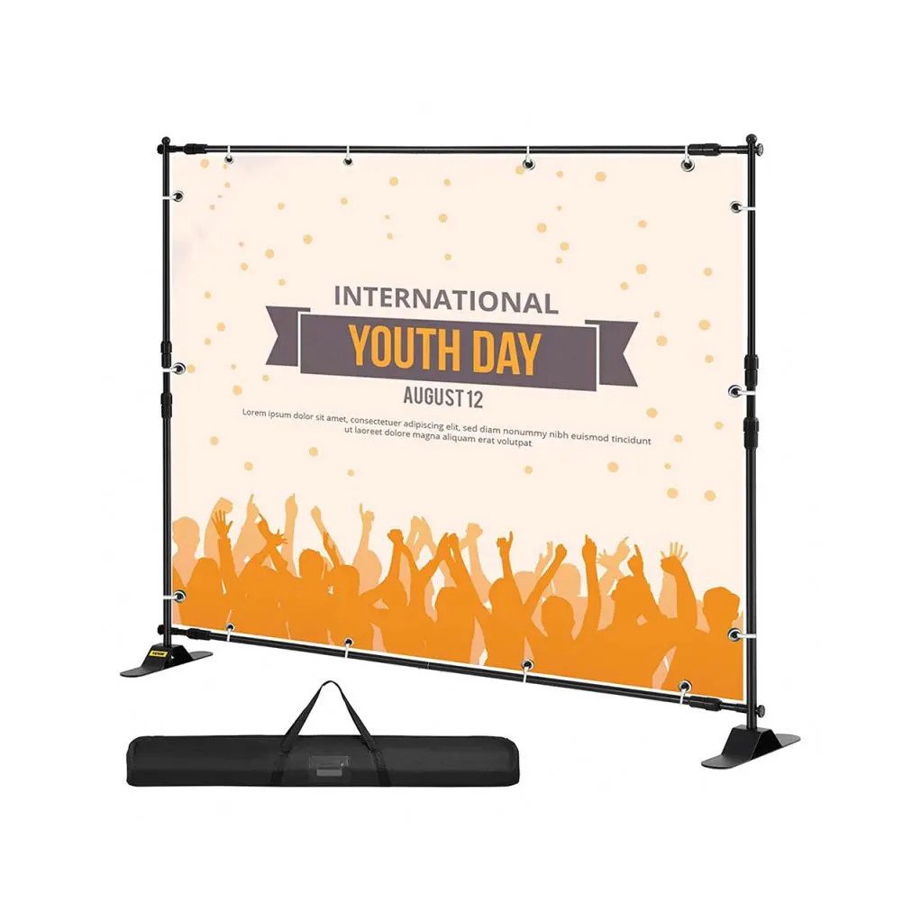 DD Display Printed Banner Stand Adjustable Telescopic Trade Show Backdrop Step and Repeat Frame