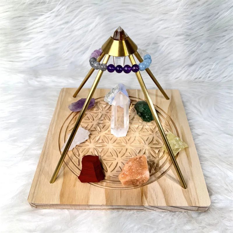 New Arrival Natural Crystal Healing Stone Reiki DIY Clear Quartz Point Pyramid Energy Array for Meditation