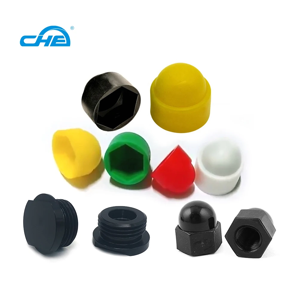 Écrous m6 m8 en nylon noir, boulon rond en plastique, capuchon de protection d'écrou, couvercle, capuchon d'écrou hexagonal décoratif
