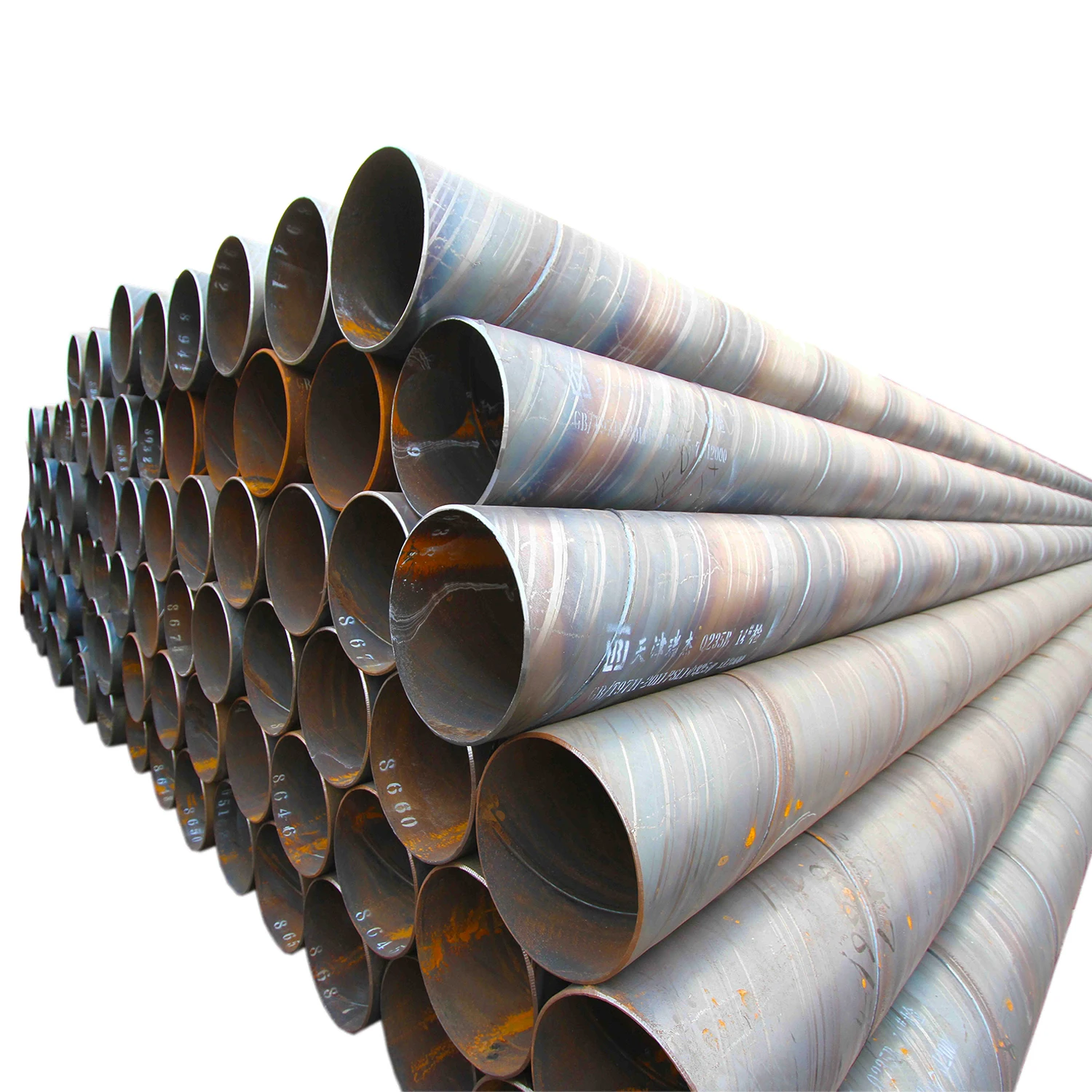 DN200-DN800 Thick Steel Tube SSAW 609 mm Carbon Steel Pipe Helical API 5L x42 x52 x56 x60 astm a252 standard large diameter ssaw