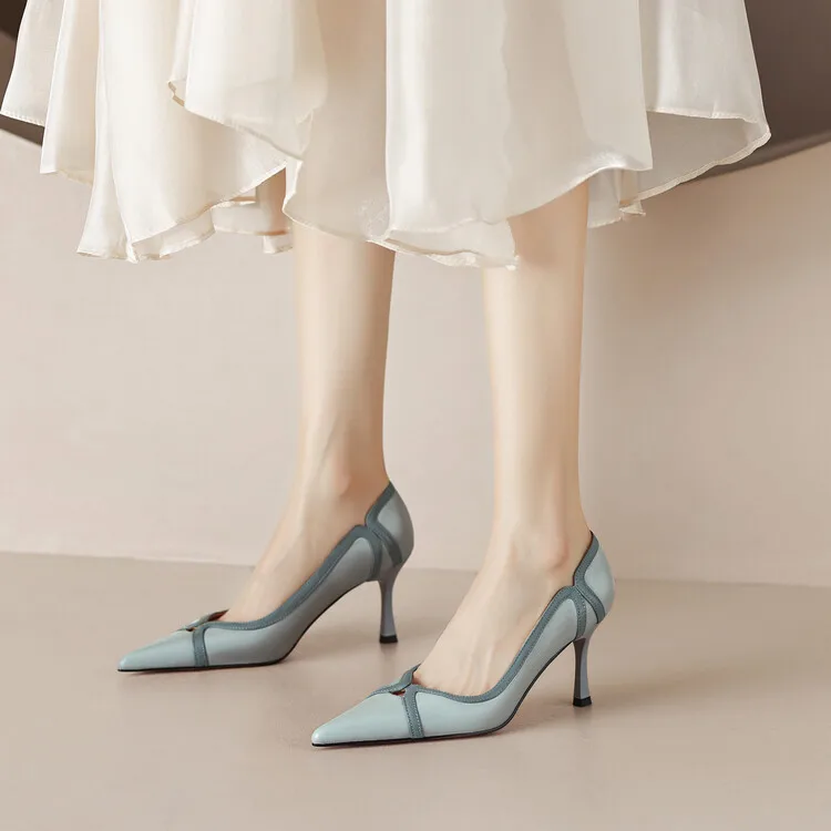 Cialisa Luxury Sheepskin Woman High Heels Pump Shoes Ladies Pointy ...