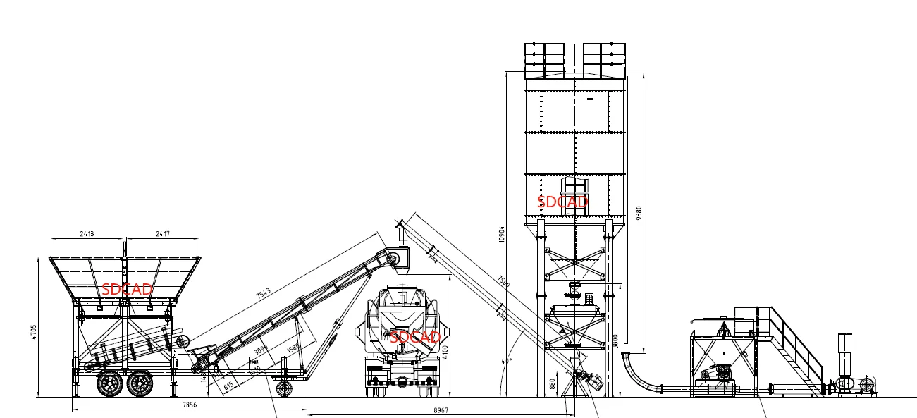 Ready-mixed Concrete Delivered Building Site Dry Concrete Batch Mixing Plant