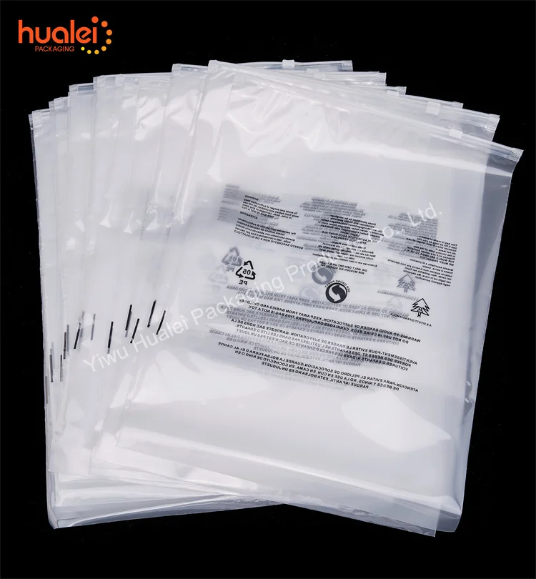 Wholesale Custom Logo Clear Plastic Bag Clothes Zip Lock Bag Garment