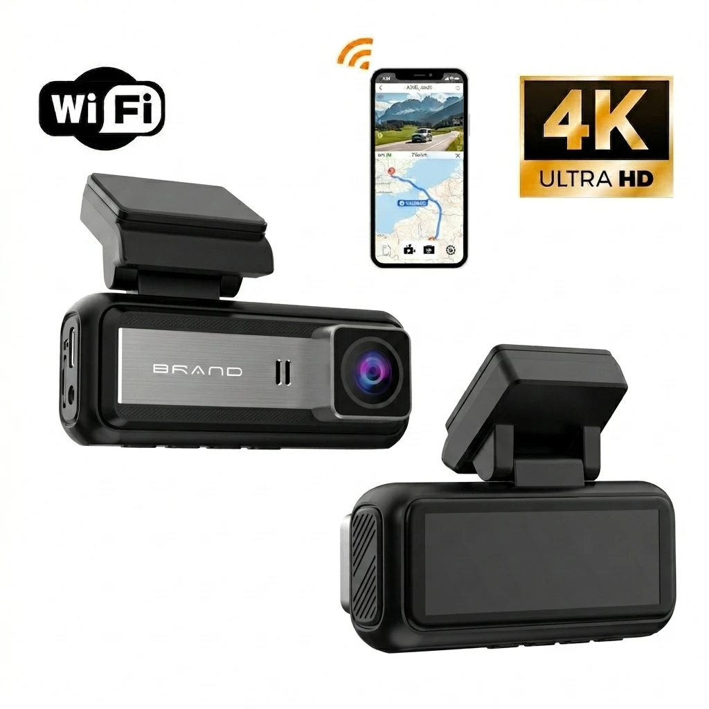 VIEVGUARB VS120 Dash Camera Night Vision 4K 2K WiFi 2 Channel IPS Screen Front and Rear