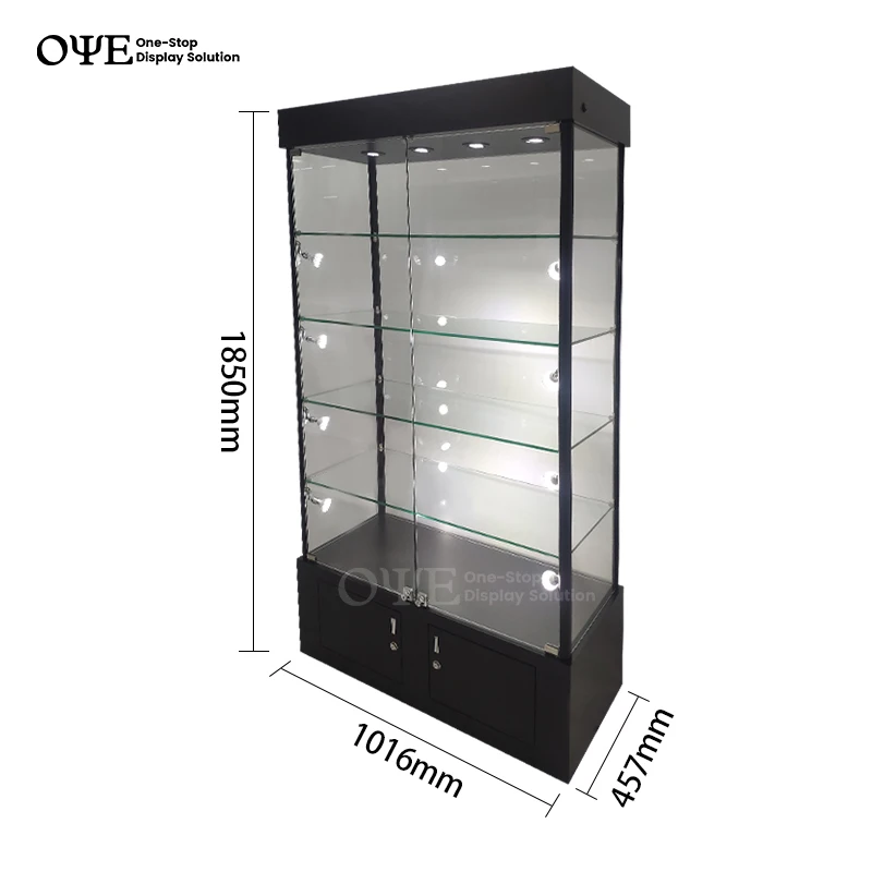 Glass Shelf Vitrine Display Case Showcase Glass Display Showcase Led