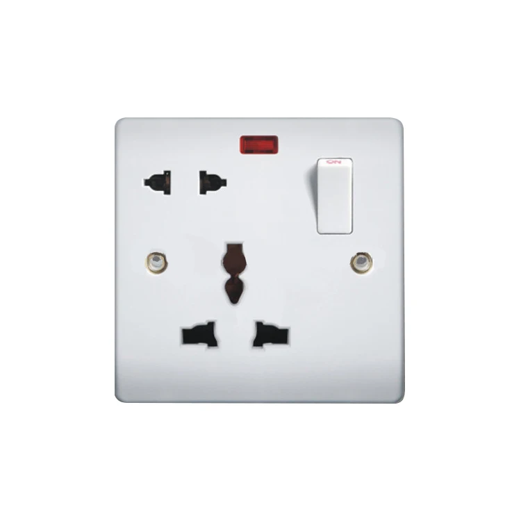 13A 2 Gang MF коммутационная розетка, двойная USB-розетка, электрическая розетка с неоновым и USB-портом