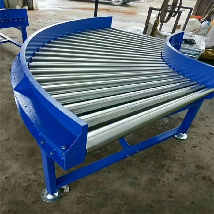 Изготовленный на заказ производитель поставляет логистическую сортировочную линию изогнутый роликовый конвейер Поворотный