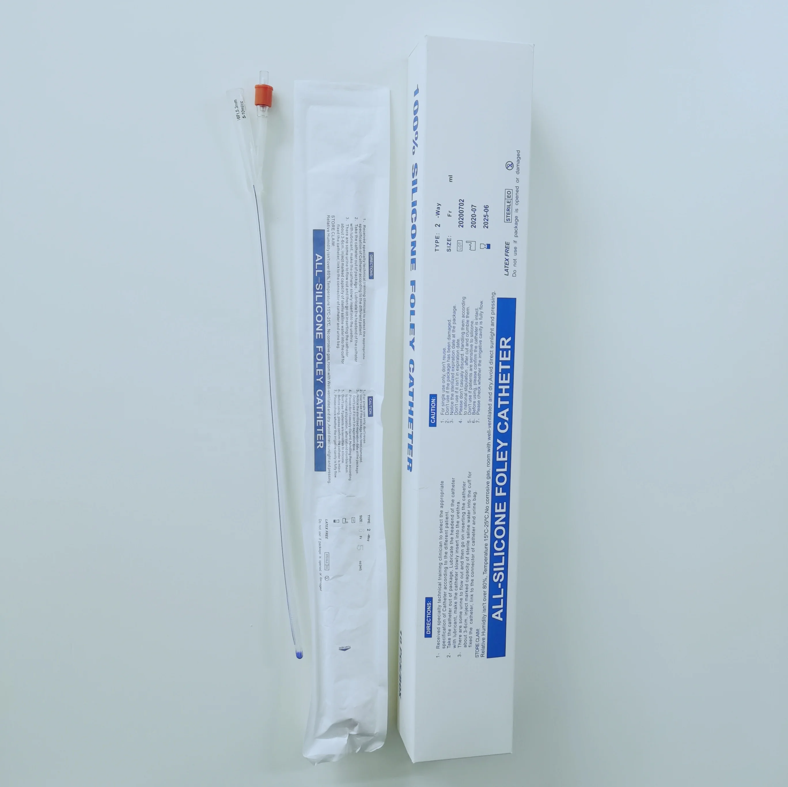 factory price silicone Foley catheter produced by China manufacturer with all medical grade silicone high quality