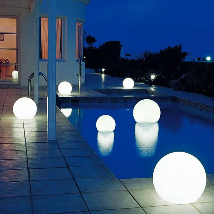 Outdoor decoration color changing led solar ball light IP65 40cm globe lawn light