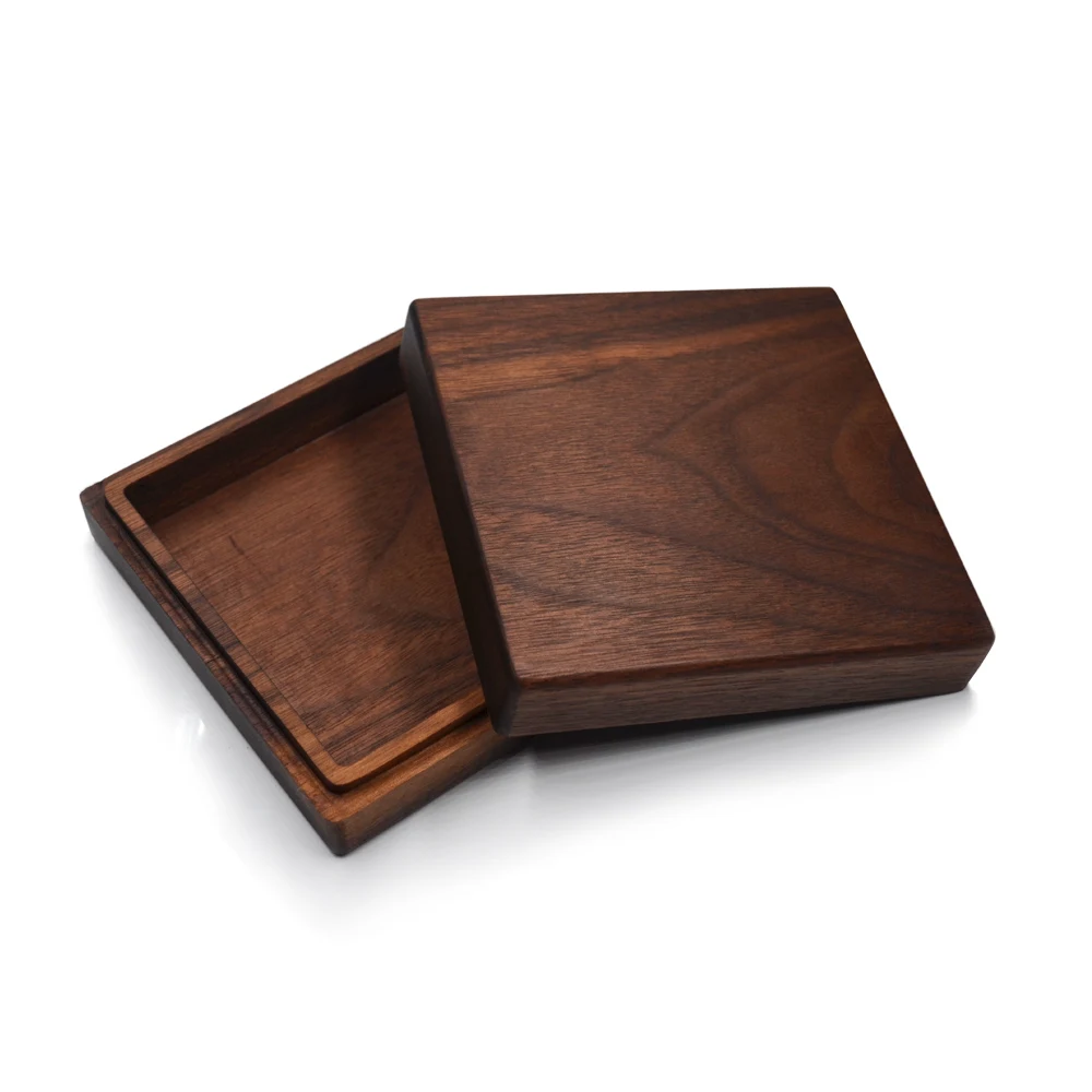 Walnut Wood Storage Box with Cover - Sustainable Jewelry Box