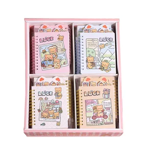 2026  Custom A6 Cute Luck Cartoon Bread Bear Diary Mini Child Spiral  Notebook with Index
