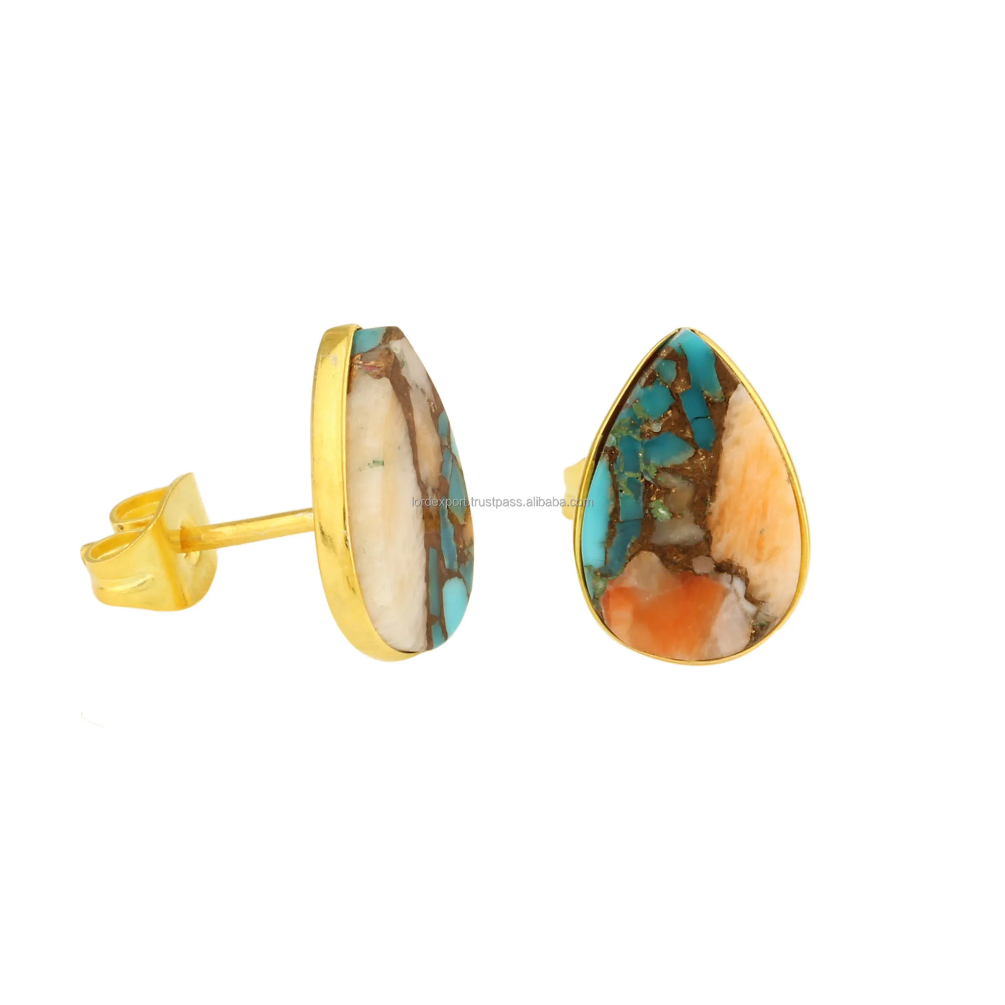 Details about   Arizona Turquoise Gemstone Gold Plated 925 Silver Dangle Earrings Jewelry 