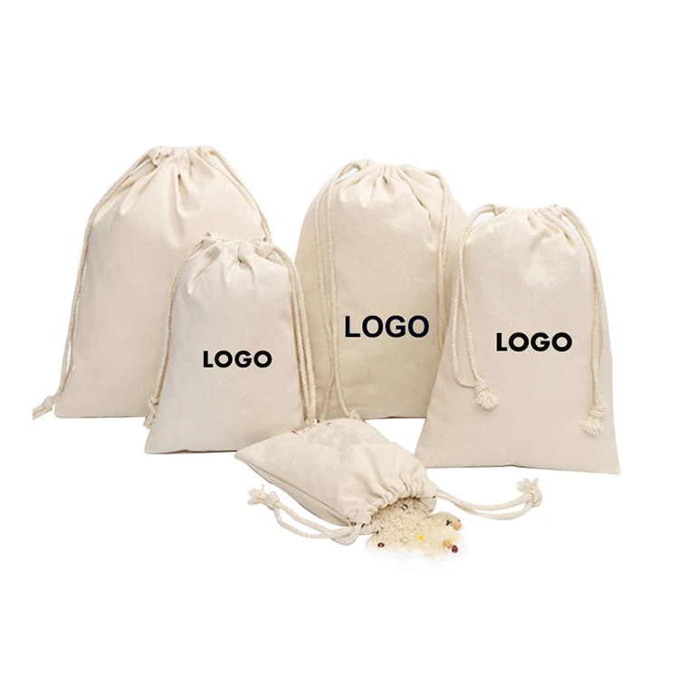 Bolsas De Muselina Con Cordón Reciclable,De Algodón,Personalizado,Con  Diseño De Logotipo,Precio Promocional,Venta Al Por Mayor - Buy Bolsas De  Cordón,Bolsa De Muselina,Bolsa Pequeña Product on Alibaba.com