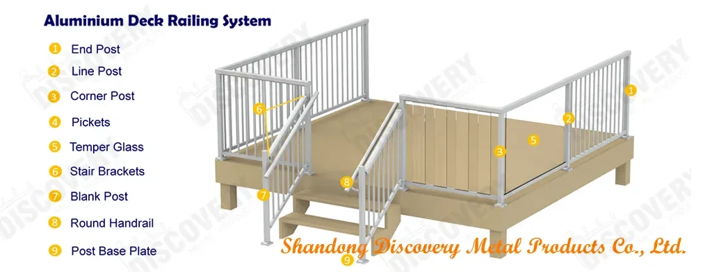 Mall Hand Rails Elegant Discovery Balustrades Handrails Premium Quality Aluminum Fence ...