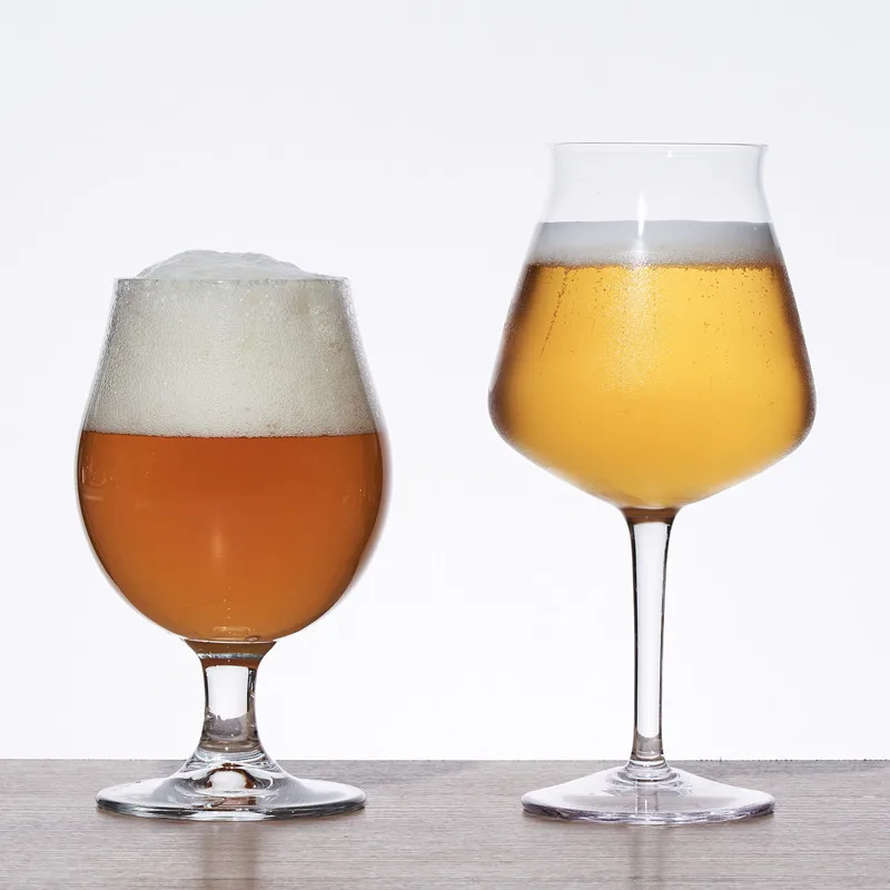 Free Sample Custom Printed Modern Style Belgium Beer Glassware Stemmed Tulip Belgian Beer Goblets for Sale