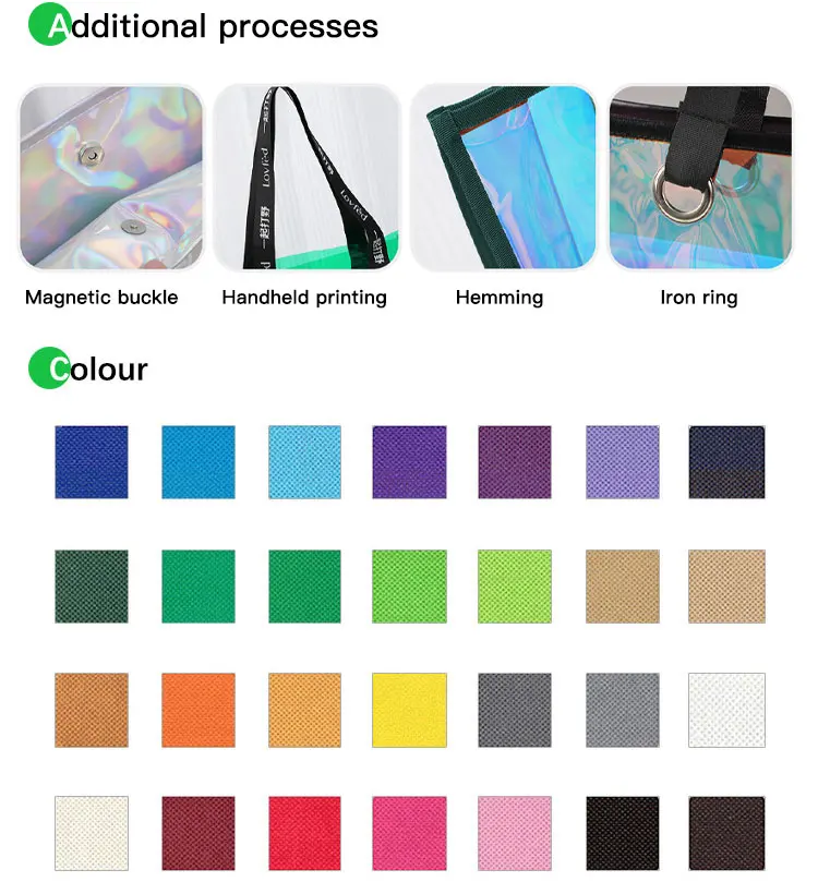 HANSUN Hot Sale Waterproof Clear PVC Beach Tote Bag Cosmetic Bag with Customized Letter Pattern Design