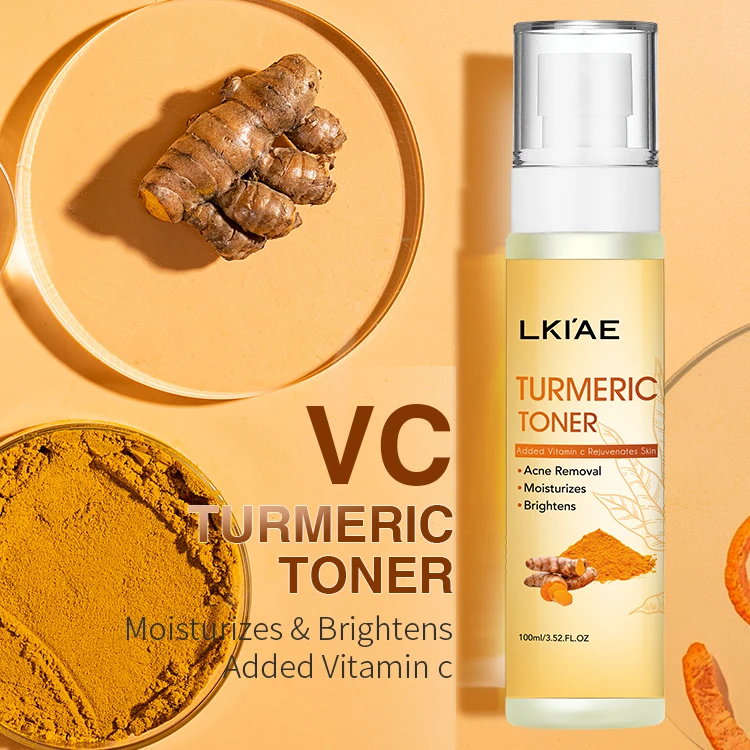 OEM ODM 100% Organic Vitamin C Nicotinamide Hyaluronic Acid Lightening Whitening Anti-Acne Moisturizing Turmeric Facial Toner