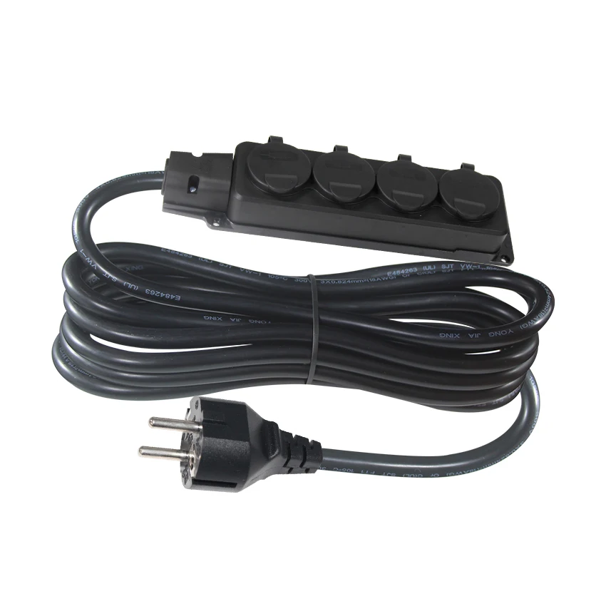 Plugrand 2-Prong Extension Cord, 2FT With 3 Outlets & Switch | 16AWG, 13A, UL Listed, Black - View #8