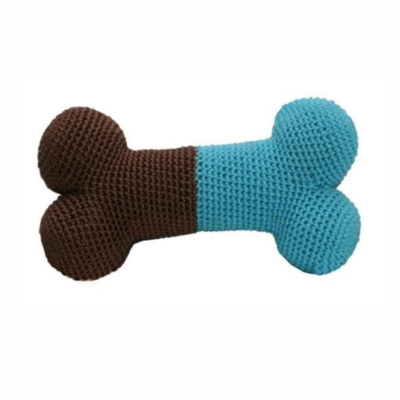 手作り犬の骨ニットかぎ針編みぬいぐるみ犬の骨あみぐるみ