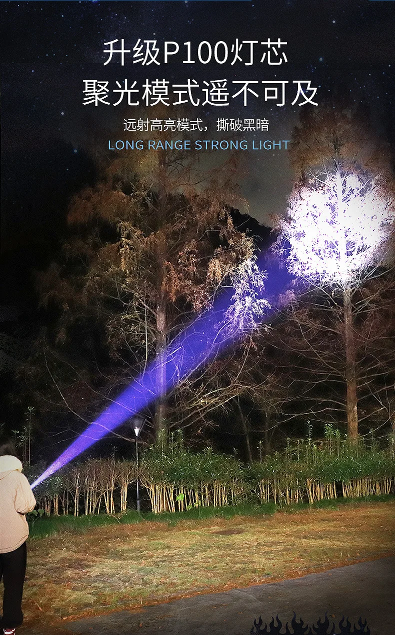 Wholesale High Quality Super Bright Led Rechargeable Power Bank Hammer Knife Magnet Flashlight