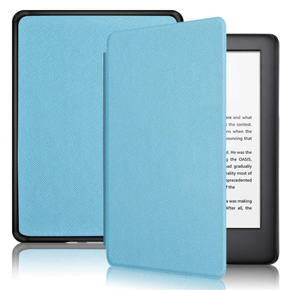 product solid color case only for kindle voyage released in 2014 cross texture protective case automatic wake sleep function laudtec-8