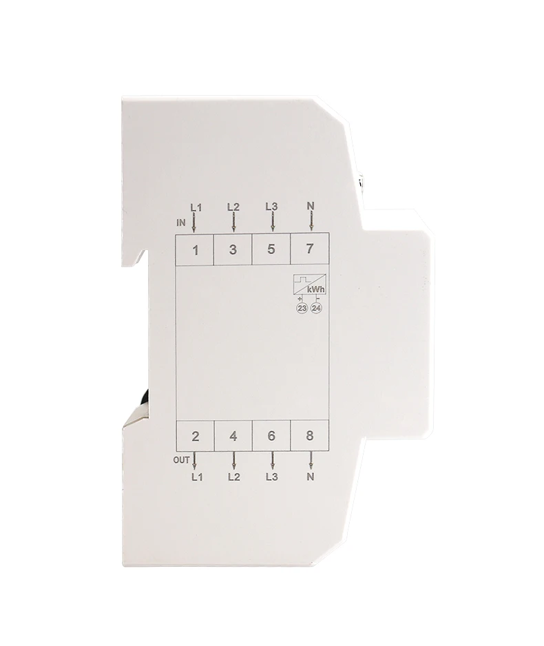 Din Rail 3 Phase 4 Wire Electronic Watt Power Consumption Energy Meter ...