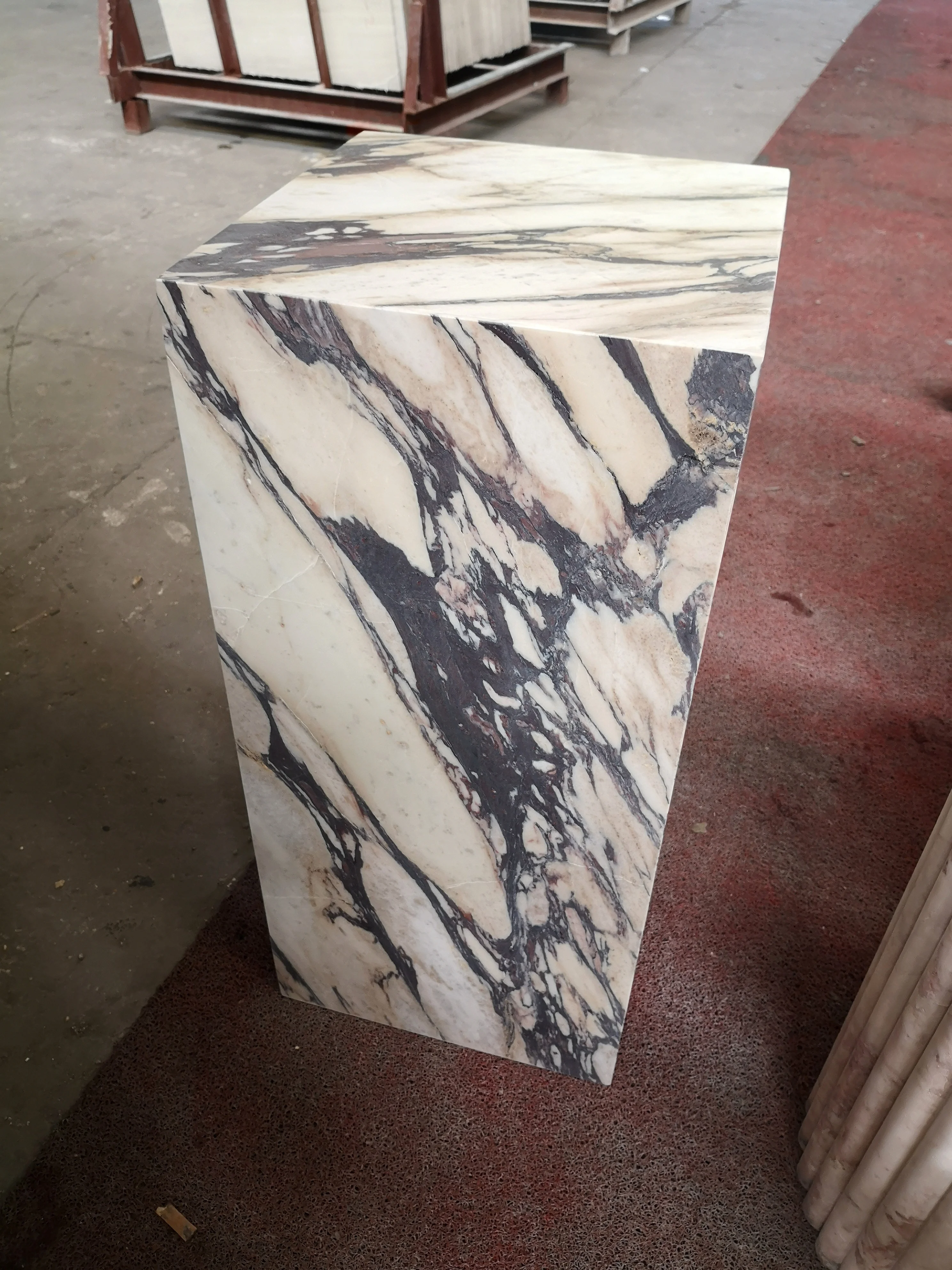 SH STONE Natural Stone Design Calacatta Violet Hotel Coffee Table With Purple Veins Side Table Luxury Viola Marble Plinth