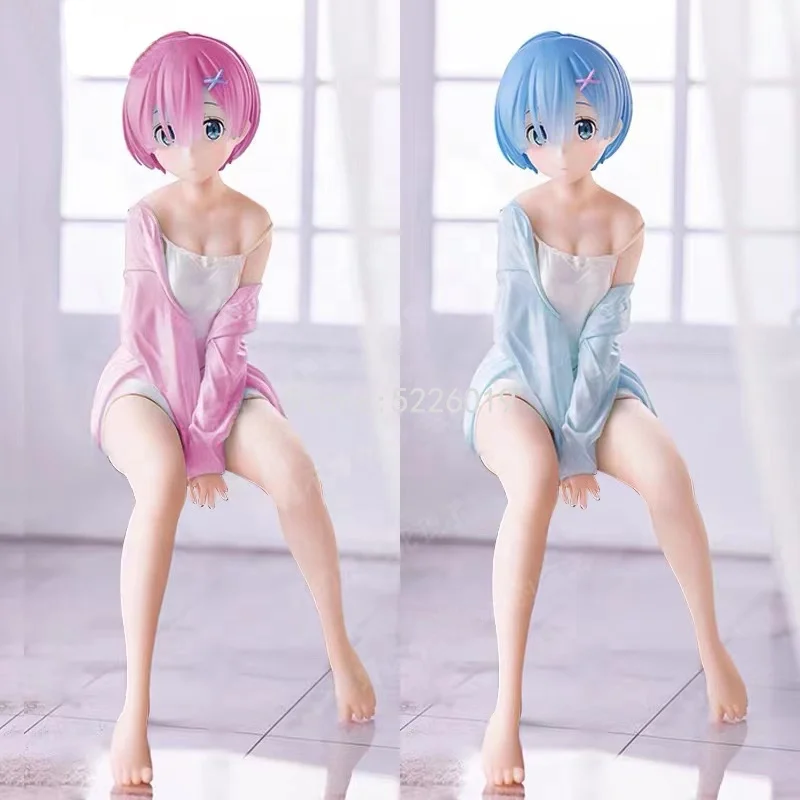 PSMILE Re Zero Starting Life in Another World Rem Pajamas Figure Rem  Limited Edition Anime Figure Rem Ppajamas Chair PVC Figure 16cm