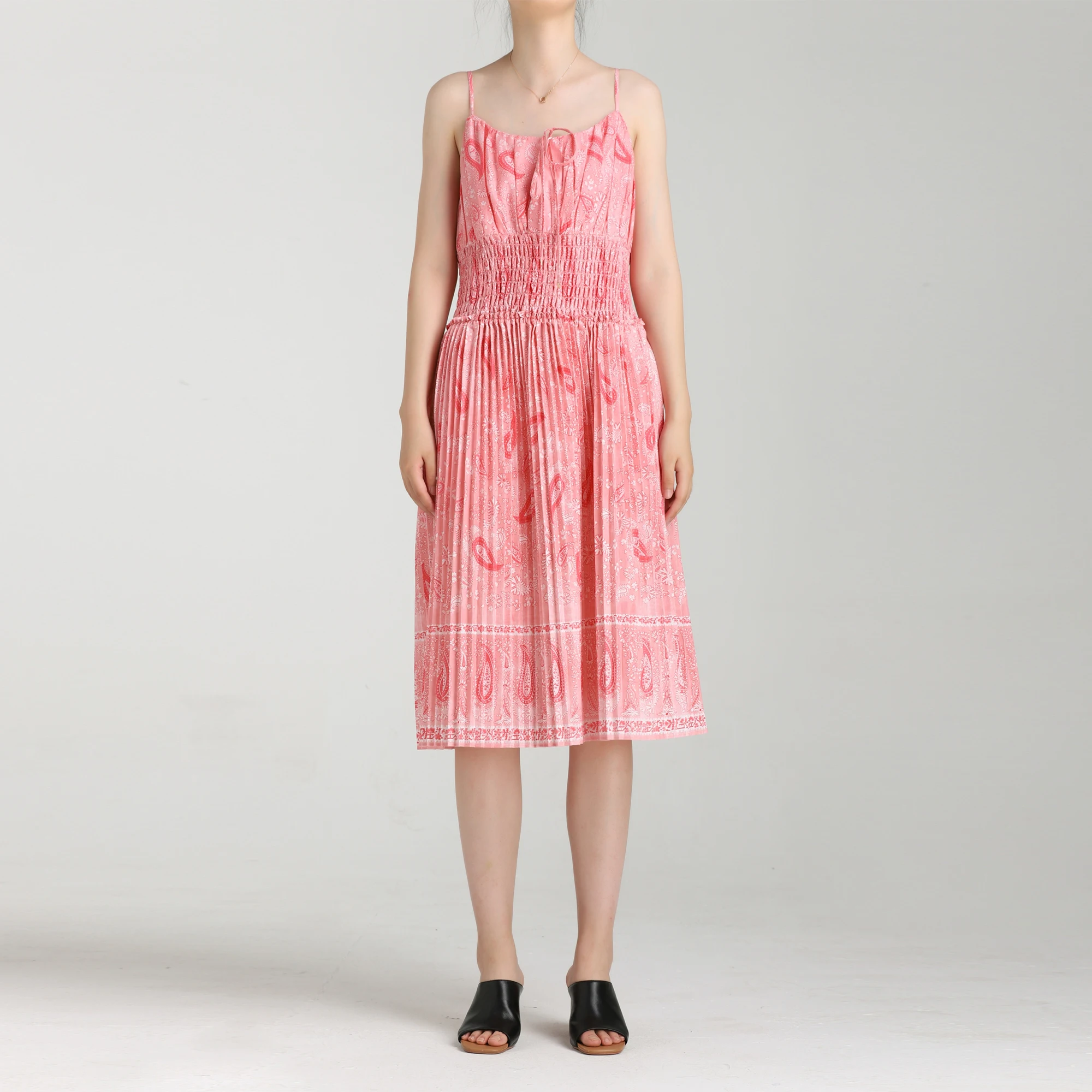 Custom Wholesale High Quality Women Clothing Pink Slip Dress ...