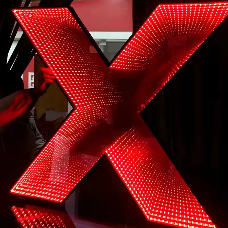 product multicolor thousand layer 3d magic infinite mirror 3d custom led neon sign luminous letters-7
