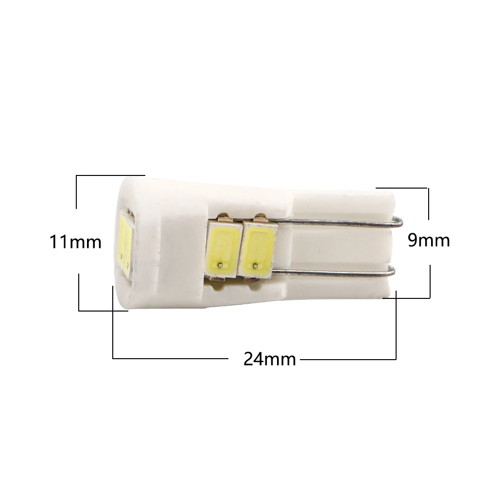12V Car LED Bulb T10 5730 6 SMD 6LED 5630 Ceramic Auto Led License Plate Light W5W 194 168 Car Door Led Reverse Bulbs White