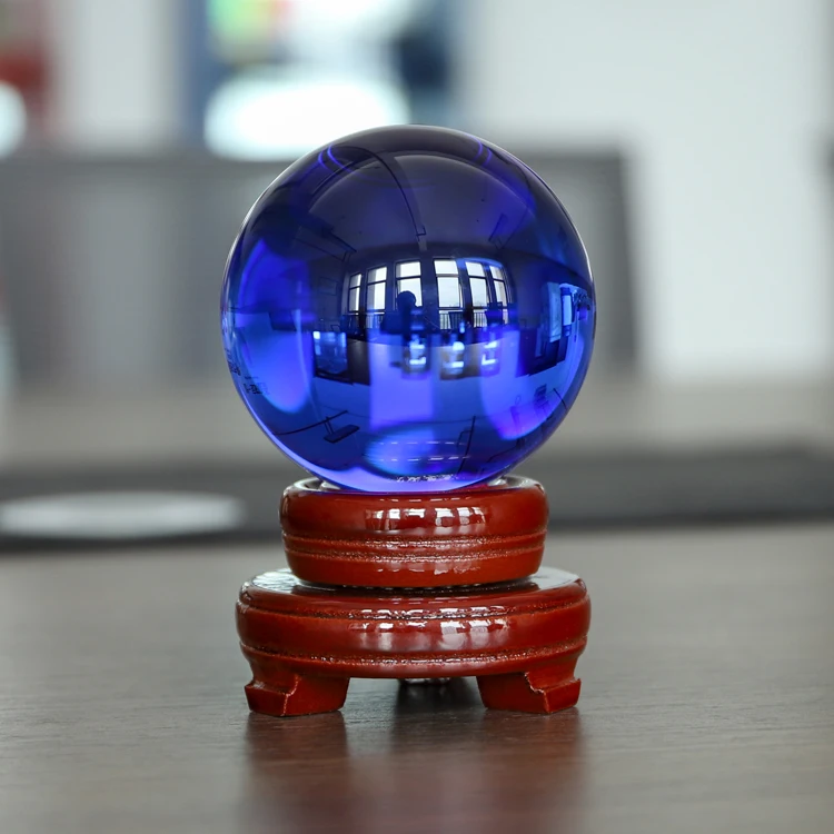 product wholesale factory homemade solid large sphere stand colored glass crystal ball-36