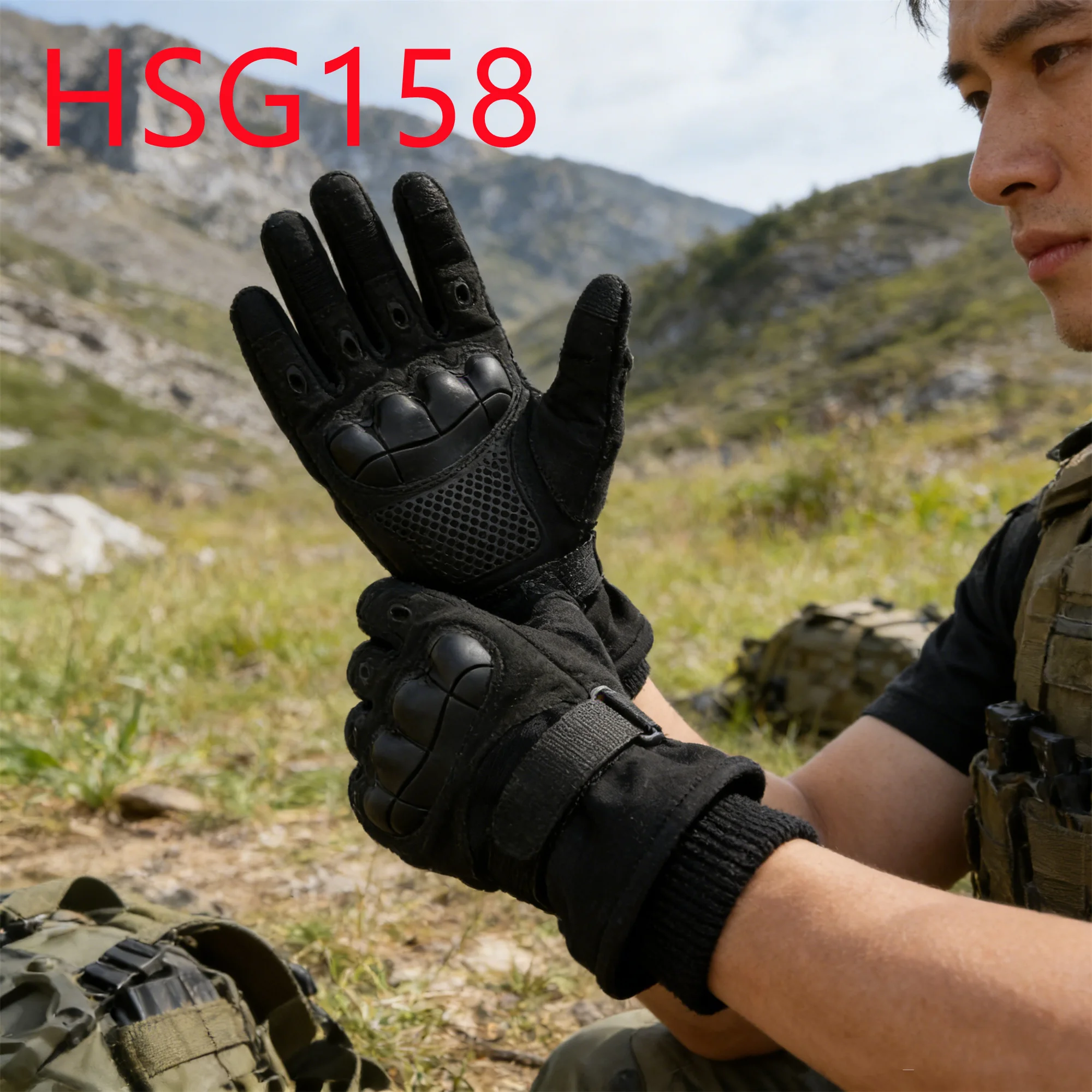 HY,high Altitude Training Joint Protection Half Finger Tactical Gear Gloves Desert Field Reinforced PU Palm Combat Gloves HSG158