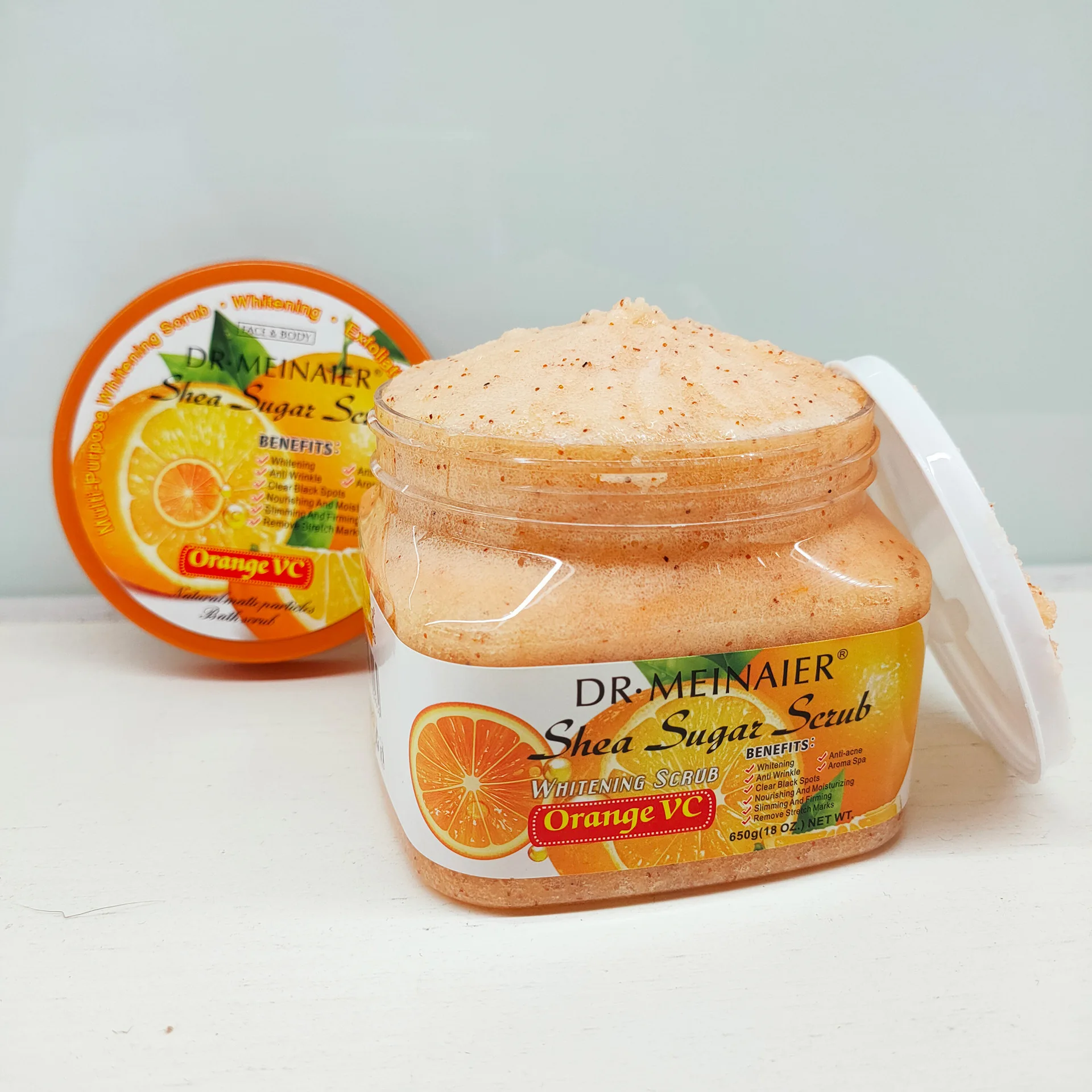 private label Natural Sugar Scrub Shea Butter Hydrating Exfoliating Bath Salt Face Body Whitening Scrub