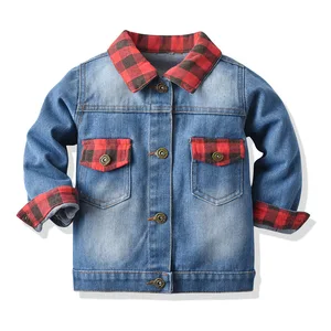 Custom European American Vintage Jacket Girls' Spring Retro Neutral Torn Outerwear Cotton Filling Denim Coat Clothes for Kids