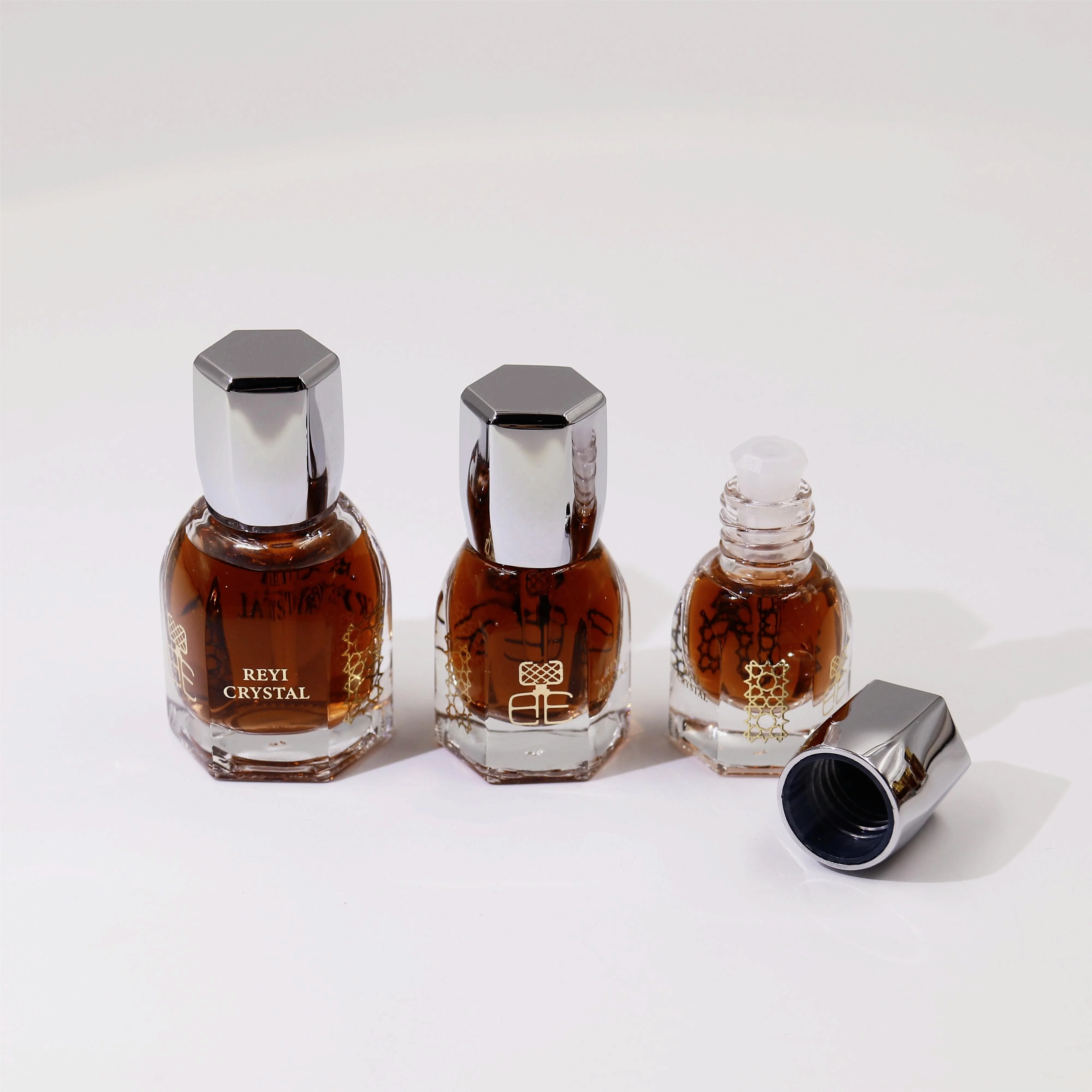 3ml 6ml 12ml Arabic Oud Oil Glass Bottle Perfume Glass Bottle with Zamak Cap