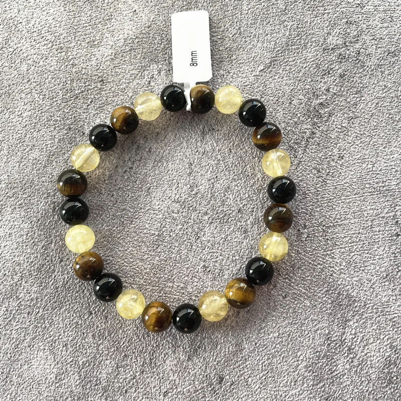 8mm Tiger Eye Stone Beads Bracelet - Elastic Healing Energy Yoga Bracelet For Women & Men