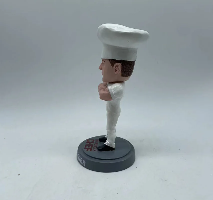 Kitchen Table My Muscle Resin Chef Figurine Chef Holding Plates Statue Kitchen