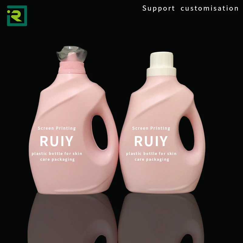 2000ml 3000ml PET Plastic Leak-Proof Liquid Laundry Detergent Bottle with Square Scale Cap for Liquid Soap Chemicals Screw Seal