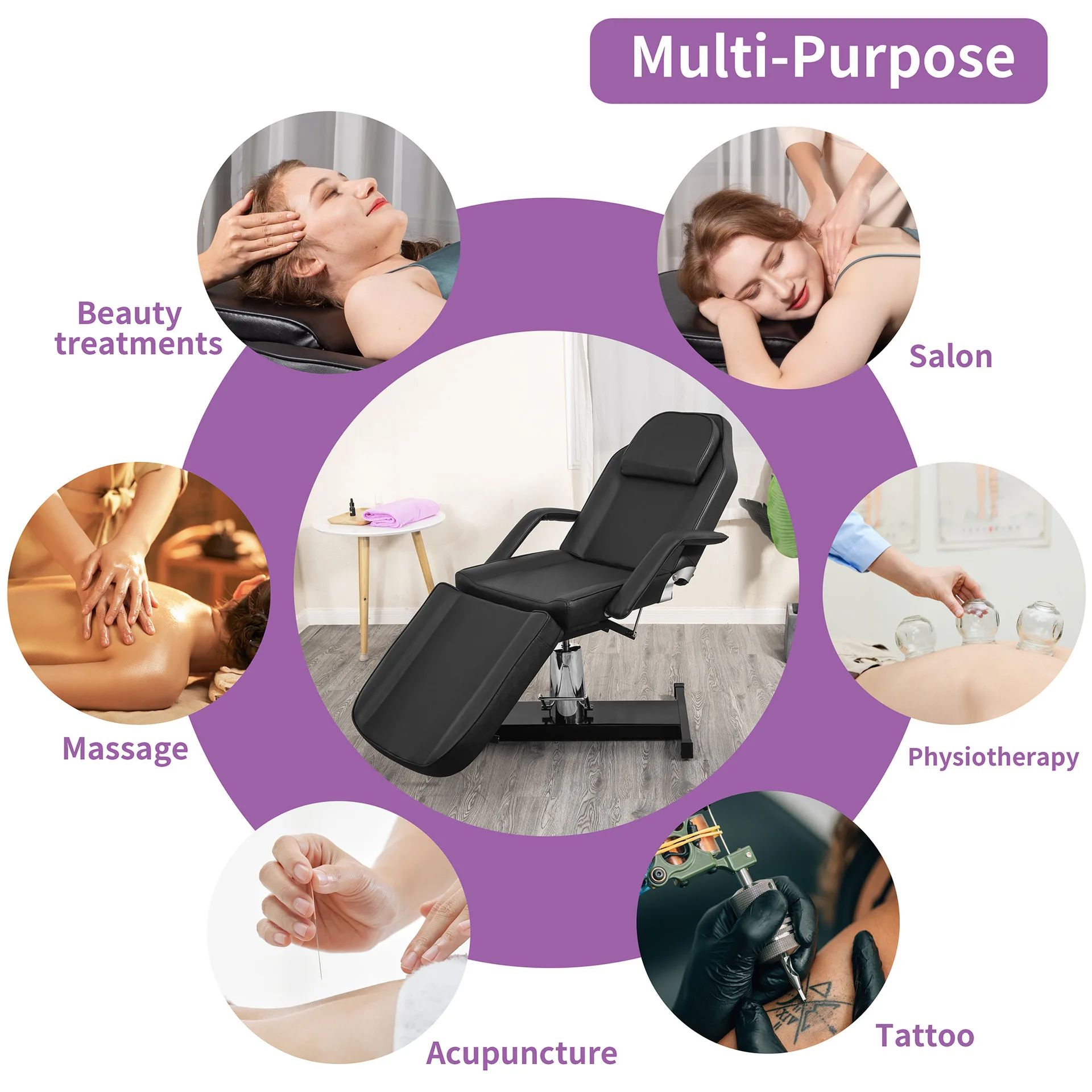 Multi-Functional Tattoo Bed Ink Reclining Chair Folding Adjustable Beauty Bed for Tattooing Embroidery Massage Tables & Beds