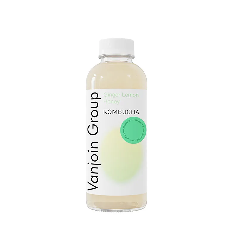 16 oz 500 ml Customized Color logo Printing Juice Tea Kombucha Glass Water Bottle with Cover