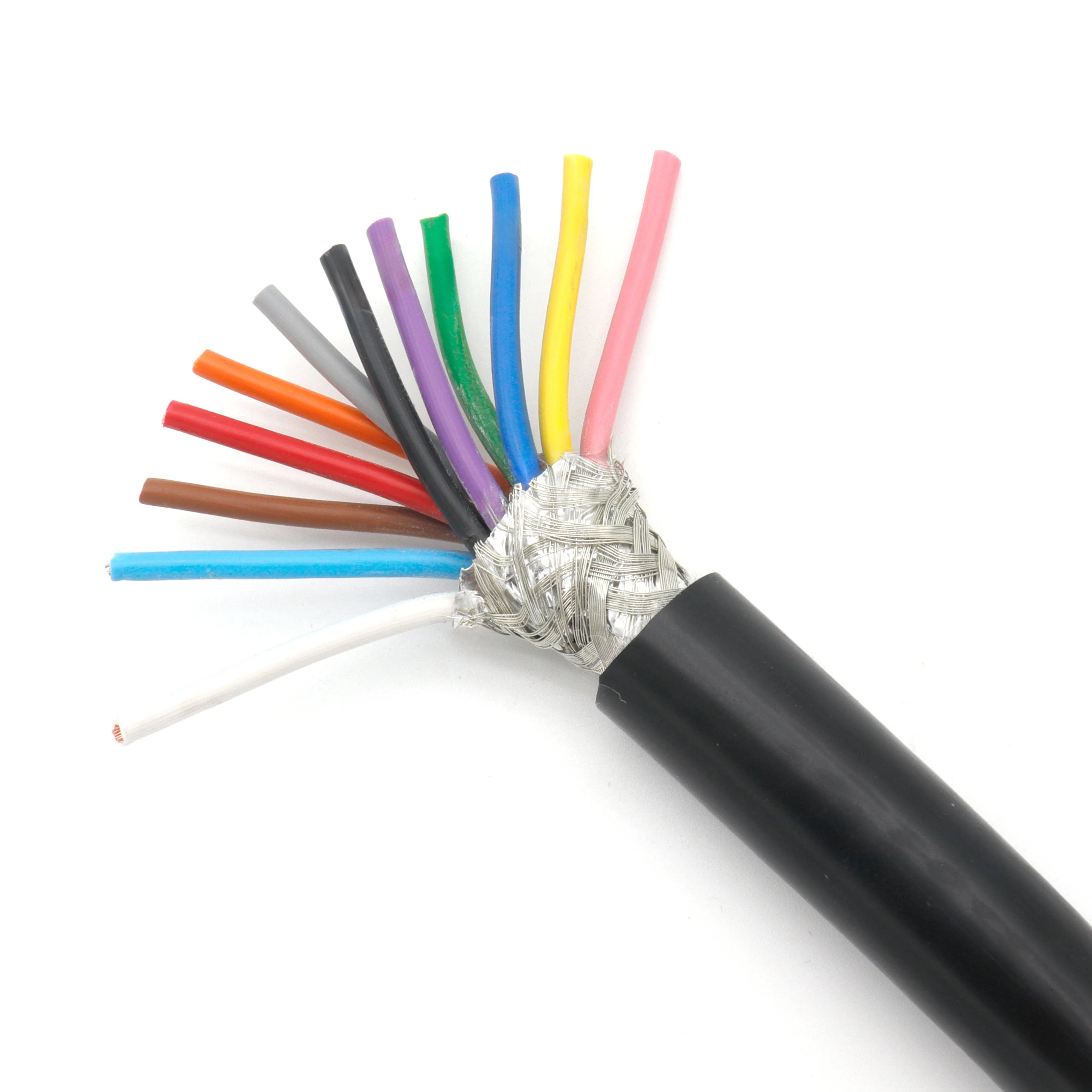 Multi Core Control Cable 14 16 18 20 22 Core Shield Cable Wire Liycy Jz oz 0.3 0.5 0.75 1 mm Shielded Braid Flex Sensor Kabel