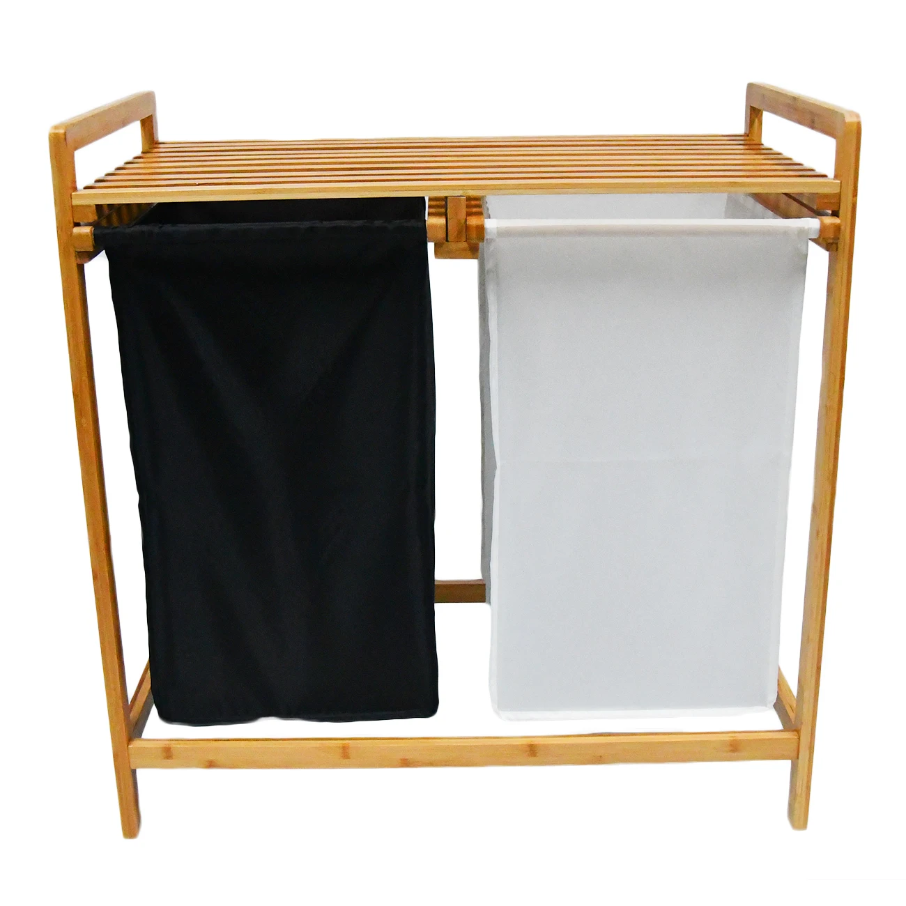 ランドリーバッグ　2バッグ　天然竹製　高級感　頑丈 ランドリーバッグ 2バッグ 天然竹製 高級感 頑丈