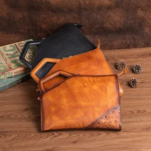 Westal Genuine Leather Embossed Handbag Top Handle Leather Purses Satchels Handbag Crossbody Messenger Bag for Women