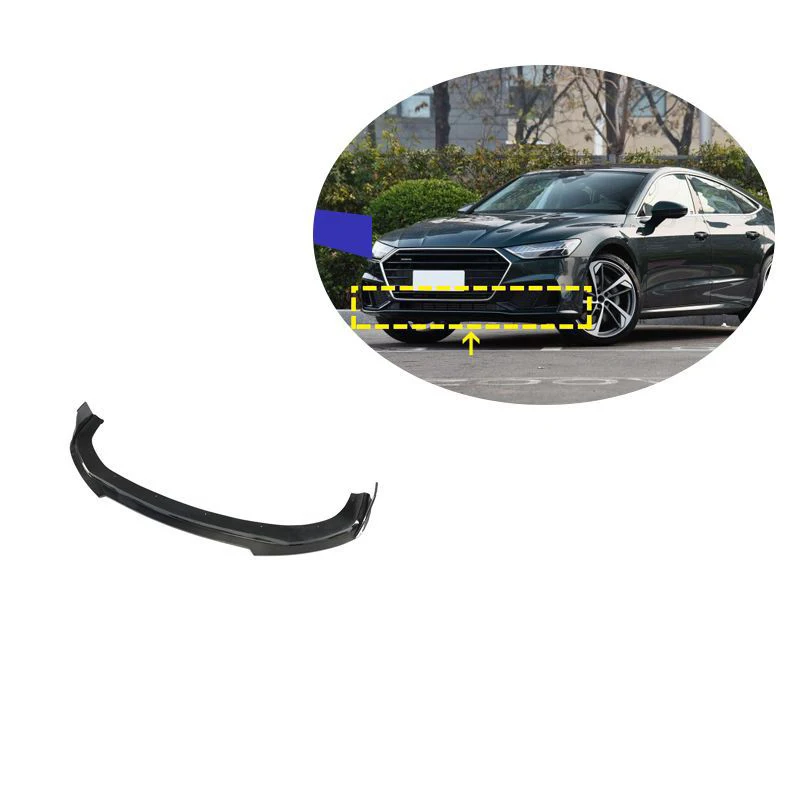 A7 S-LINE S7 Carbon Fiber Fibre Front Bumper lip splitter Fit For Audi A7 S-LINE S7   2019-2023