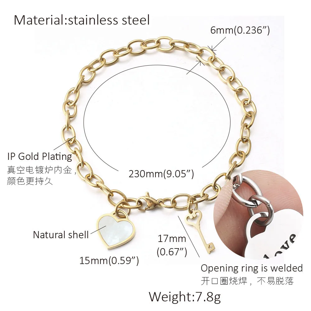 Dropshipping High Quality Heart Bracelet Jewelry Lovely Imitation