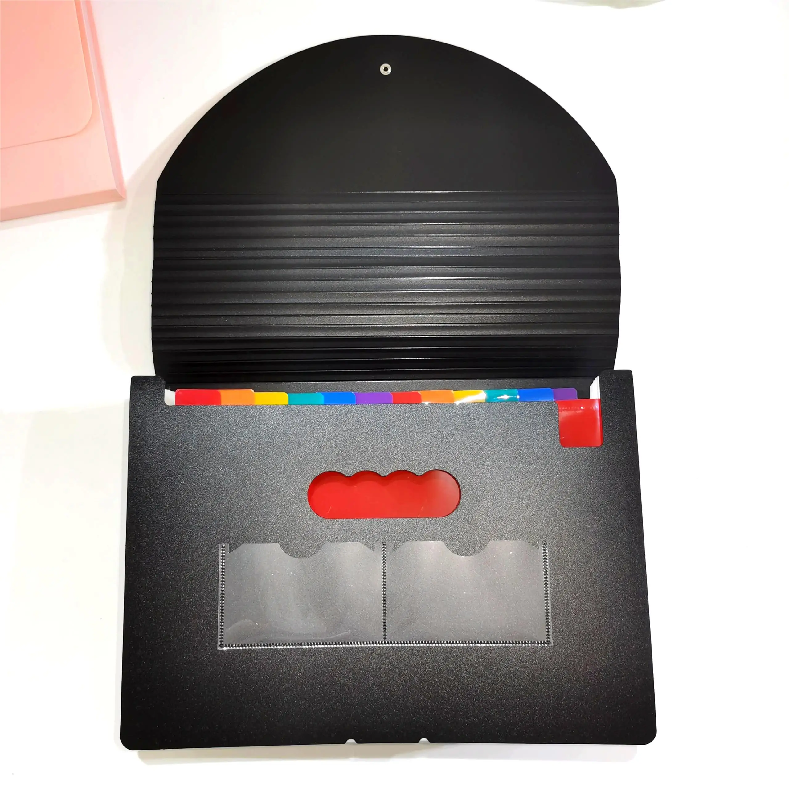 Rainbow Accordion Expandable Document Holder 24-Pocket PP Plastic File Folder Organizer